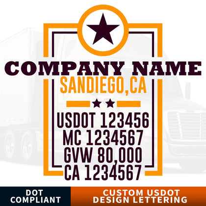 usdot semi truck lettering decal