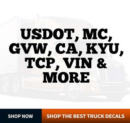 usdot mc gvw ca kyu tcp vin truck decal stickers