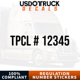 TPCL Number Decal Sticker (Set of 2)