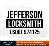 Business Name Decal with USDOT