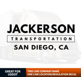 Company Name Decal with Location