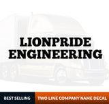 2 Line Truck Door Decal for Business