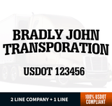 company name usdot decal