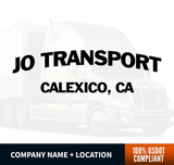 company name with location truck decal