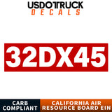 carb ein number decal off road