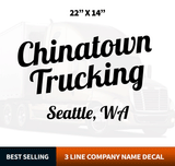 2 Line Inclined Company Name + 1 Line Regulation Decal (Set of 2)