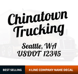 company name truck door decal location usdot