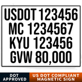 usdot mc kyu gvw magnet