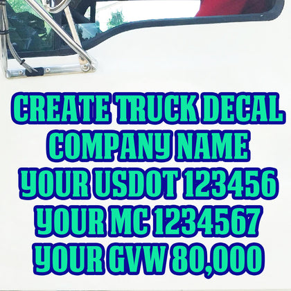 create own usdot truck lettering decal