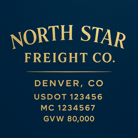 Custom Truck Door USDOT Lettering Decal Sticker Signs With DOT, MC, GVW, KYU, CA Lettering (Set of 2)