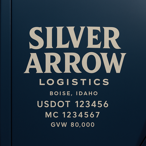 Custom Truck Door USDOT Lettering Decal Sticker Signs With DOT, MC, GVW, KYU, CA Lettering (Set of 2)