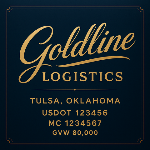 Custom Truck Door USDOT Lettering Decal Sticker Signs With DOT, MC, GVW, KYU, CA Lettering (Set of 2)