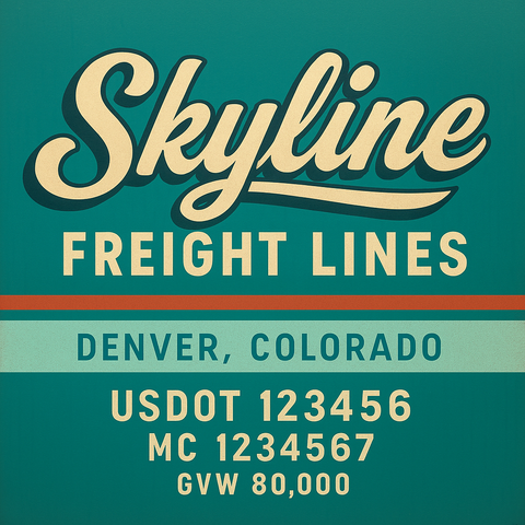 Custom Truck Door USDOT Lettering Decal Sticker Signs With DOT, MC, GVW, KYU, CA Lettering (Set of 2)