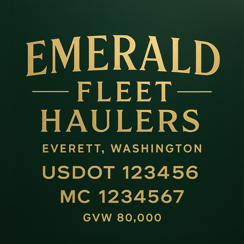Custom Truck Door USDOT Lettering Decal Sticker Signs With DOT, MC, GVW, KYU, CA Lettering (Set of 2)