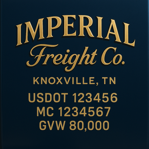 Custom Truck Door USDOT Lettering Decal Sticker Signs With DOT, MC, GVW, KYU, CA Lettering (Set of 2)