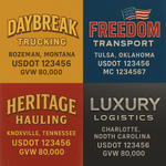 Custom Truck Door USDOT Lettering Decal Sticker Signs With DOT, MC, GVW, KYU, CA Lettering (Set of 2)