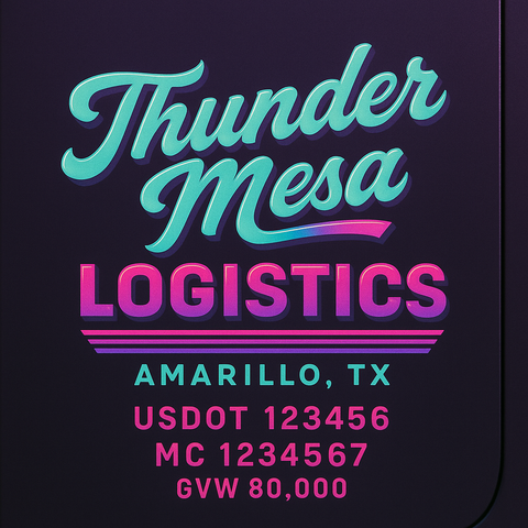 Custom Truck Door USDOT Lettering Decal Sticker Signs With DOT, MC, GVW, KYU, CA Lettering (Set of 2)