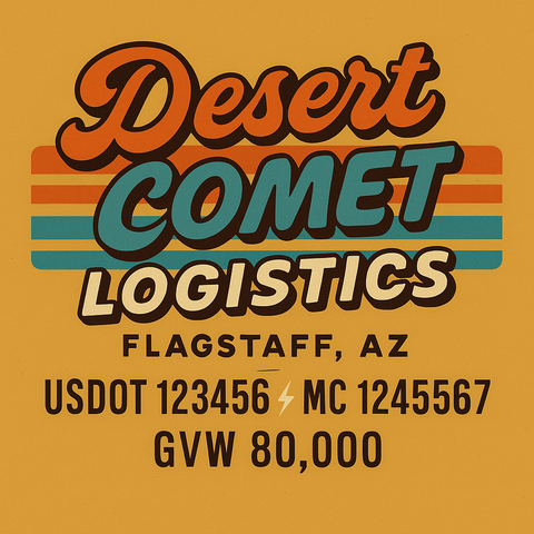 Custom Truck Door USDOT Lettering Decal Sticker Signs With DOT, MC, GVW, KYU, CA Lettering (Set of 2)
