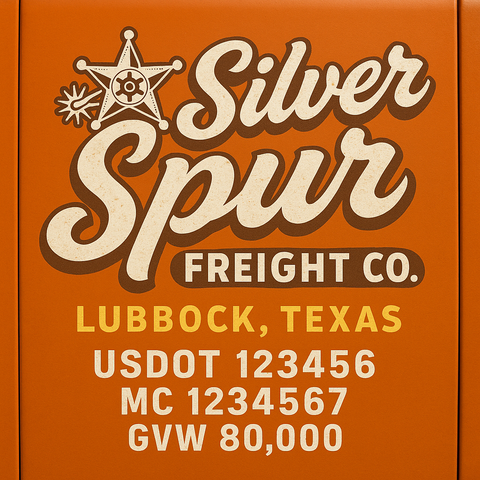 Custom Truck Door USDOT Lettering Decal Sticker Signs With DOT, MC, GVW, KYU, CA Lettering (Set of 2)