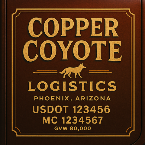 Custom Truck Door USDOT Lettering Decal Sticker Signs With DOT, MC, GVW, KYU, CA Lettering (Set of 2)