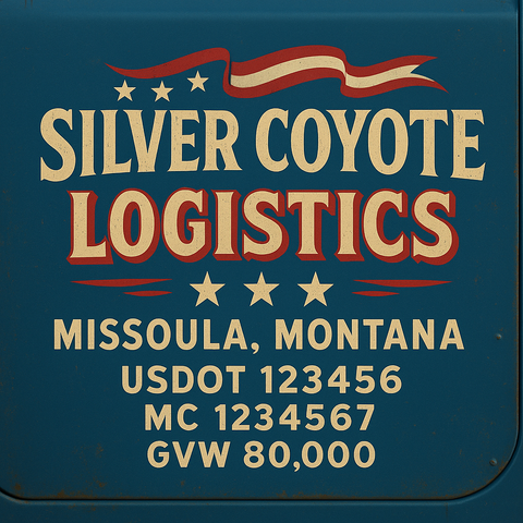 Custom Truck Door USDOT Lettering Decal Sticker Signs With DOT, MC, GVW, KYU, CA Lettering (Set of 2)