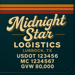 Custom Truck Door USDOT Lettering Decal Sticker Signs With DOT, MC, GVW, KYU, CA Lettering (Set of 2)