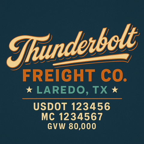 Custom Truck Door USDOT Lettering Decal Sticker Signs With DOT, MC, GVW, KYU, CA Lettering (Set of 2)