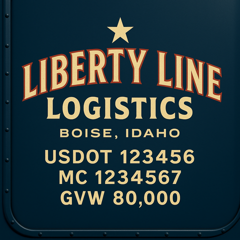 Custom Truck Door USDOT Lettering Decal Sticker Signs With DOT, MC, GVW, KYU, CA Lettering (Set of 2)