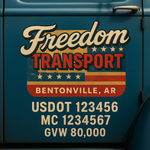 Custom Truck Door USDOT Lettering Decal Sticker Signs With DOT, MC, GVW, KYU, CA Lettering (Set of 2)