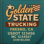 Custom Truck Door USDOT Lettering Decal Sticker Signs With DOT, MC, GVW, KYU, CA Lettering (Set of 2)