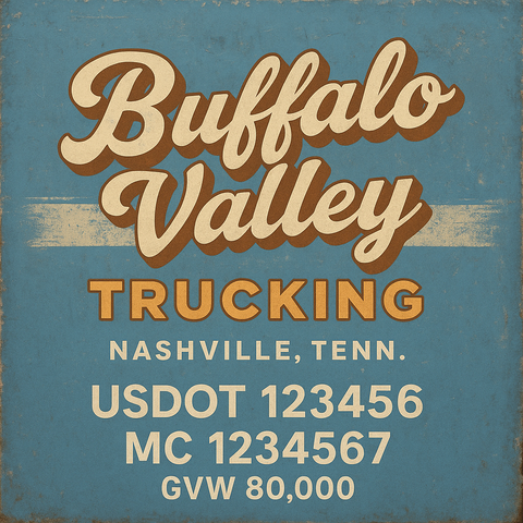 Custom Truck Door USDOT Lettering Decal Sticker Signs With DOT, MC, GVW, KYU, CA Lettering (Set of 2)