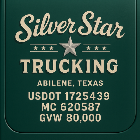 Custom Truck Door USDOT Lettering Decal Sticker Signs With DOT, MC, GVW, KYU, CA Lettering (Set of 2)