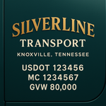 Custom Truck Door USDOT Lettering Decal Sticker Signs With DOT, MC, GVW, KYU, CA Lettering (Set of 2)
