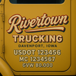 Custom Truck Door USDOT Lettering Decal Sticker Signs With DOT, MC, GVW, KYU, CA Lettering (Set of 2)