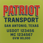 Custom Truck Door USDOT Lettering Decal Sticker Signs With DOT, MC, GVW, KYU, CA Lettering (Set of 2)