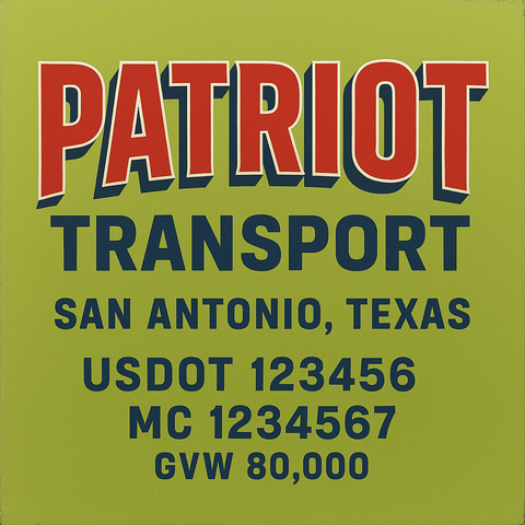 Custom Truck Door USDOT Lettering Decal Sticker Signs With DOT, MC, GVW, KYU, CA Lettering (Set of 2)
