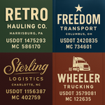 Custom Truck Door USDOT Lettering Decal Sticker Signs With DOT, MC, GVW, KYU, CA Lettering (Set of 2)