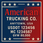 Custom Truck Door USDOT Lettering Decal Sticker Signs With DOT, MC, GVW, KYU, CA Lettering (Set of 2)