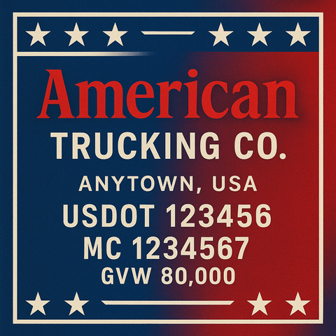Custom Truck Door USDOT Lettering Decal Sticker Signs With DOT, MC, GVW, KYU, CA Lettering (Set of 2)