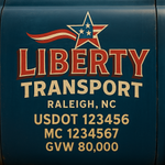Custom Truck Door USDOT Lettering Decal Sticker Signs With DOT, MC, GVW, KYU, CA Lettering (Set of 2)