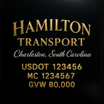 Custom Truck Door USDOT Lettering Decal Sticker Signs With DOT, MC, GVW, KYU, CA Lettering (Set of 2)