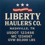 Custom Truck Door USDOT Lettering Decal Sticker Signs With DOT, MC, GVW, KYU, CA Lettering (Set of 2)