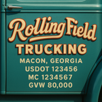 Custom Truck Door USDOT Lettering Decal Sticker Signs With DOT, MC, GVW, KYU, CA Lettering (Set of 2)