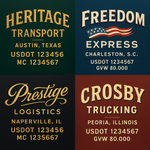 Custom Truck Door USDOT Lettering Decal Sticker Signs With DOT, MC, GVW, KYU, CA Lettering (Set of 2)