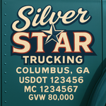 Custom Truck Door USDOT Lettering Decal Sticker Signs With DOT, MC, GVW, KYU, CA Lettering (Set of 2)