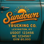 Custom Truck Door USDOT Lettering Decal Sticker Signs With DOT, MC, GVW, KYU, CA Lettering (Set of 2)