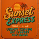 Custom Truck Door USDOT Lettering Decal Sticker Signs With DOT, MC, GVW, KYU, CA Lettering (Set of 2)