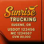 Custom Truck Door USDOT Lettering Decal Sticker Signs With DOT, MC, GVW, KYU, CA Lettering (Set of 2)