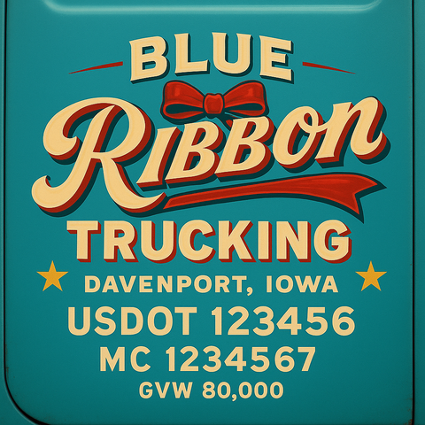 Custom Truck Door USDOT Lettering Decal Sticker Signs With DOT, MC, GVW, KYU, CA Lettering (Set of 2)
