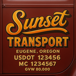 Custom Truck Door USDOT Lettering Decal Sticker Signs With DOT, MC, GVW, KYU, CA Lettering (Set of 2)